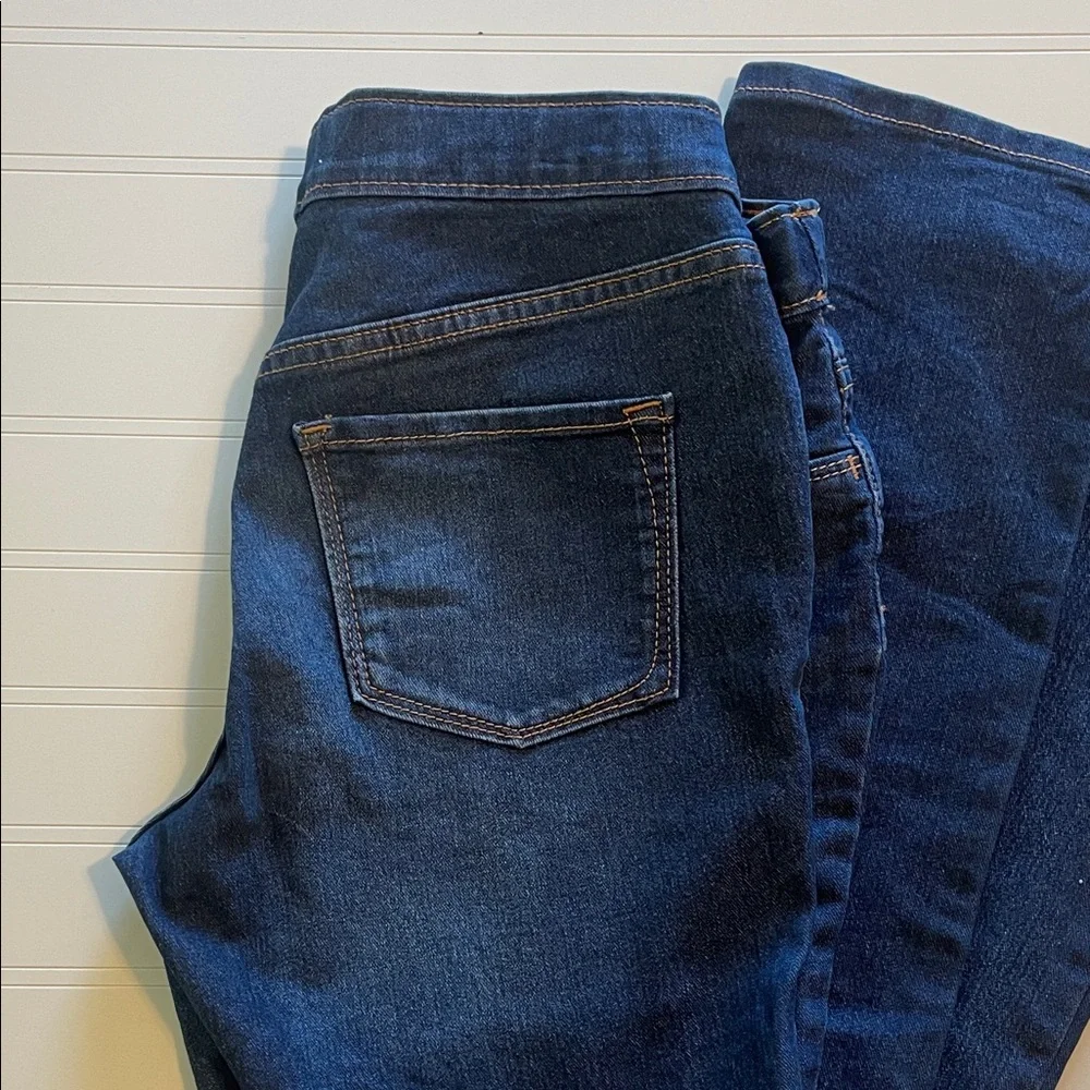 Old Navy Girls Dark Wash Blue Jeans Skinny Pull On Built-in Tough